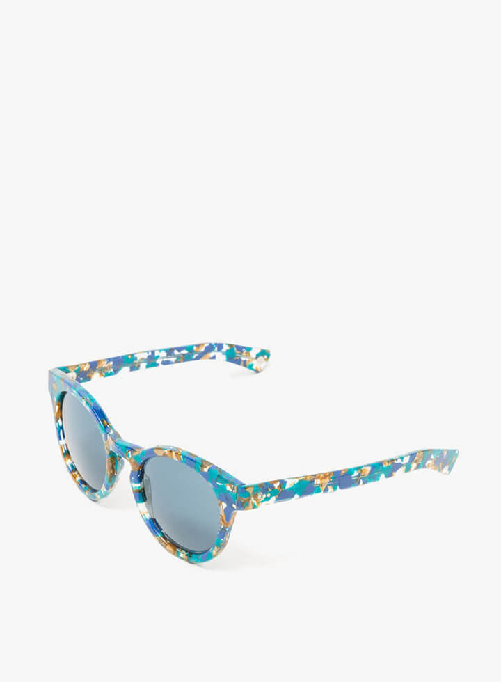 Bevelled Round Sunglasses